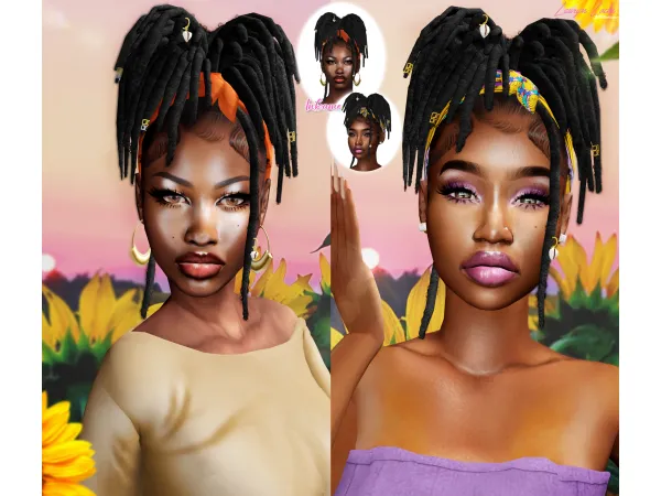 Alpha Lauryn dreadlocks by XxBlacksims - The Sims 4 Custom Content