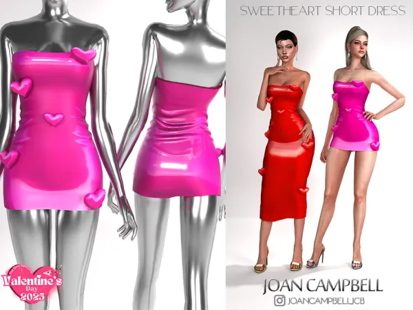 Alpha SWEETHEART SHORT DRESS by Joan Campbell Beauty - The Sims 4 Custom Content