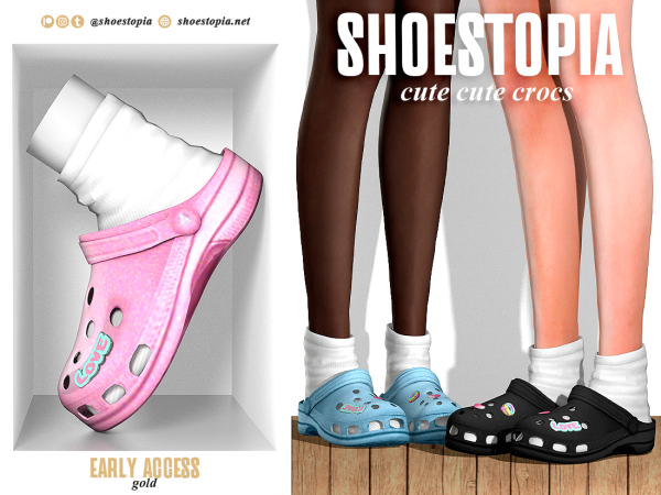 Alpha Shoestopia Cute Cute Crocs by shoestopia - The Sims 4 Custom Content