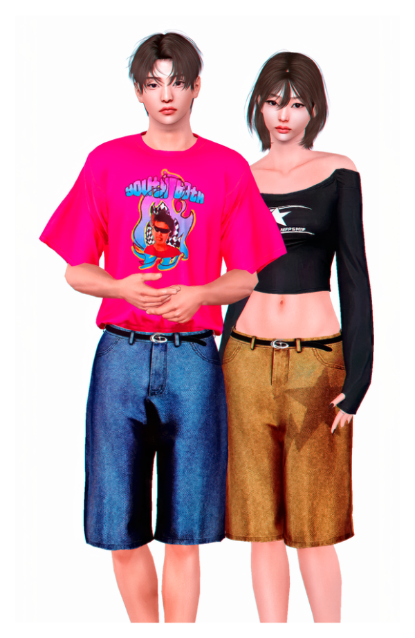 Strategy y2k Denim Bermuda by simsfinds - The Sims 3 Custom Content
