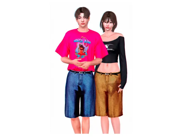 Strategy y2k Denim Bermuda by plbsims3 - The Sims 3 Custom Content