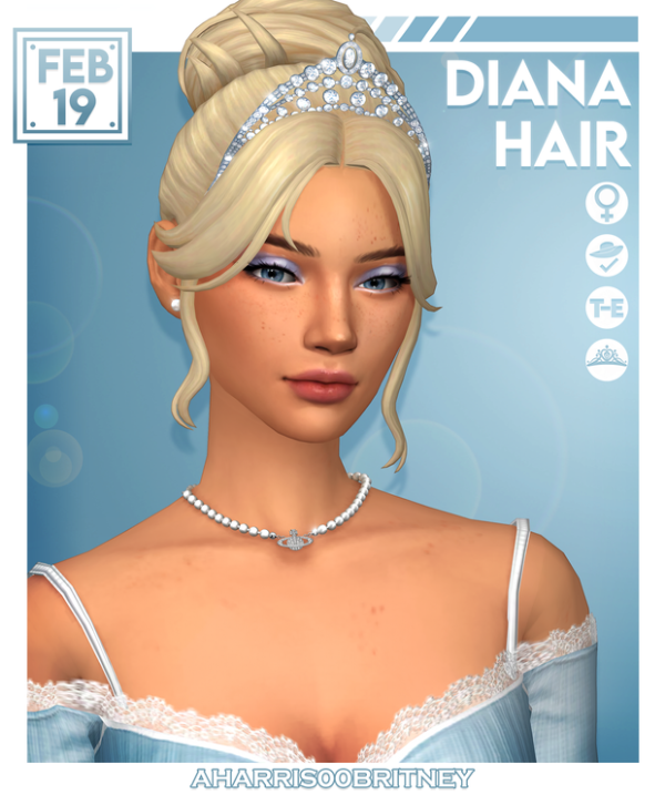 Maxis Match Diana Hair by simsfinds - The Sims 4 Custom Content