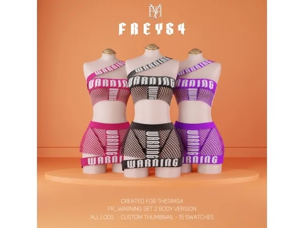 Alpha FR_Warning Set (2 VERSION) - The Sims 4 Custom Content