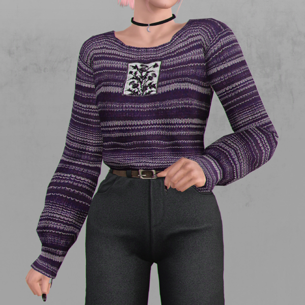 ClumsyAlien_BlancheSweater_SorokaRecolor by simsfinds - The Sims 3 Custom Content