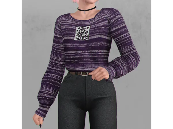 ClumsyAlien_BlancheSweater_SorokaRecolor by grimothy - The Sims 3 Custom Content
