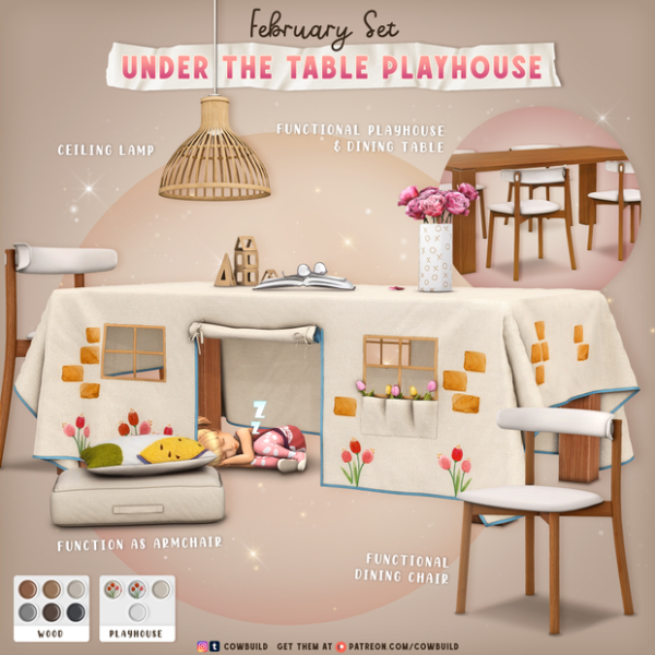 Mix Under The Table Playhouse by cowbuild - The Sims 4 Custom Content