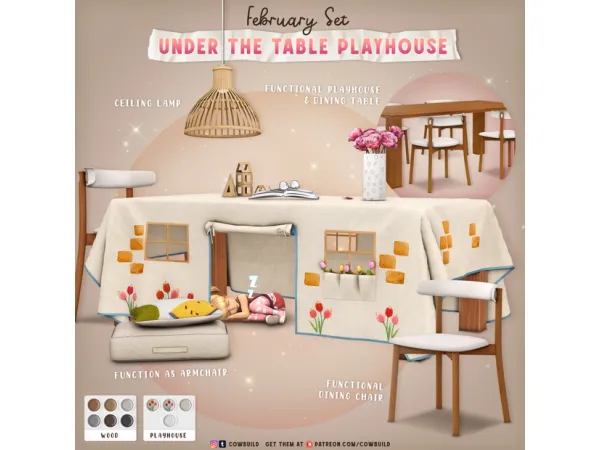 Mix Under The Table Playhouse by cowbuild - The Sims 4 Custom Content