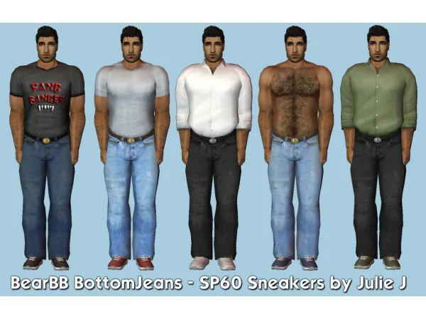 BearBB Loose Tee and Jeans Sneaker Separates by Julie J - The Sims 2 Custom Content