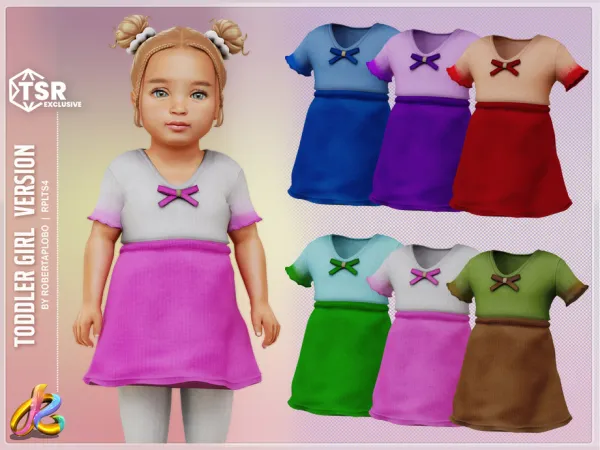 Alpha Dress 301 Toddler by RobertaPLobo - The Sims 4 Custom Content