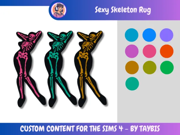 Alpha Taybis_Rug_sexy skeleton - The Sims 4 Custom Content