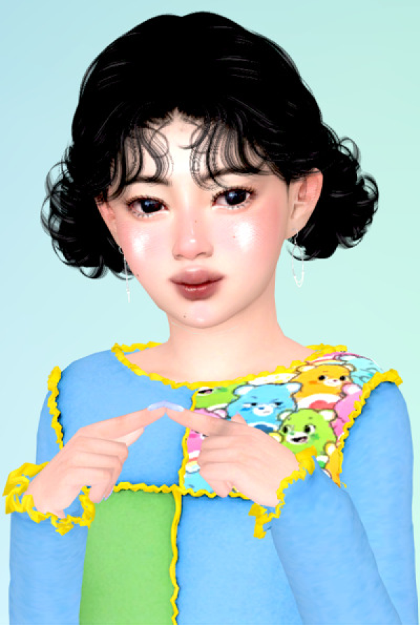Alpha S CLUB(COZY STUDIES)DOUBLE BUN 020824 HAIR CONVERSION FOR TODDLER AND CHILD by simsfinds - The Sims 4 Custom Content
