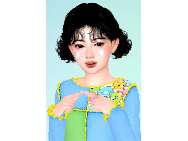 Alpha S CLUB(COZY STUDIES)DOUBLE BUN 020824 HAIR CONVERSION FOR TODDLER AND CHILD by yourjinworld - The Sims 4 Custom Content
