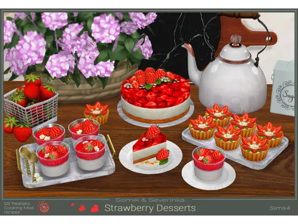 Desserts with strawberries by somik-severinka