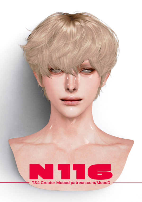 Alpha MoooD Hair N116 by simsfinds - The Sims 4 Custom Content