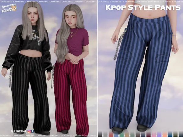Alpha Kpop style cargo pants Child by lynxsimzfamily - The Sims 4 Custom Content