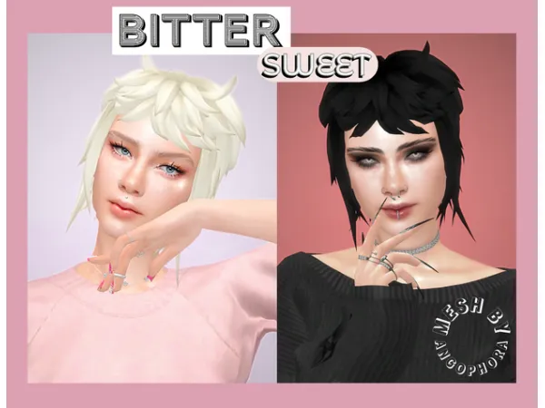 Maxis Match BITTERSWEET Female Hairstyle by Angophorasims - The Sims 4 Custom Content