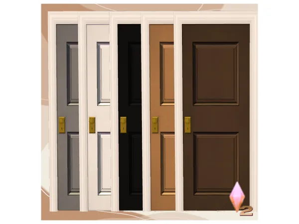 Walnut Door_by Lolita - The Sims 2 Custom Content
