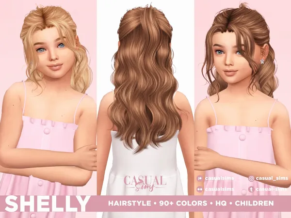 Alpha Shelly Hairstyle for children With bangs - The Sims 4 Custom Content