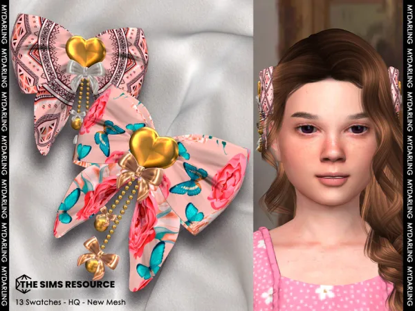 Alpha cute Child bow na345 by Mydarling20 - The Sims 4 Custom Content
