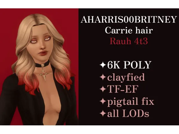 Aharris00britneys Carrie hairstyle converted for by Rauh - The Sims 3 Custom Content