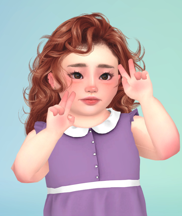 Alpha WINGS EF0910 FLUFFY CURLY HAIR CONVERSION by simsfinds - The Sims 4 Custom Content