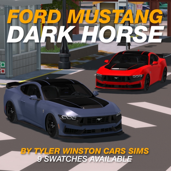 Alpha Tyler Winston Cars 2024 Ford Mustang Dark Horse by tylerwcars - The Sims 4 Custom Content
