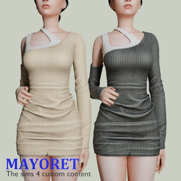 Alpha Mayoret May Dress by mayoret - The Sims 4 Custom Content