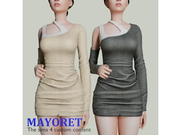 Alpha Mayoret May Dress by Mayoret - The Sims 4 Custom Content