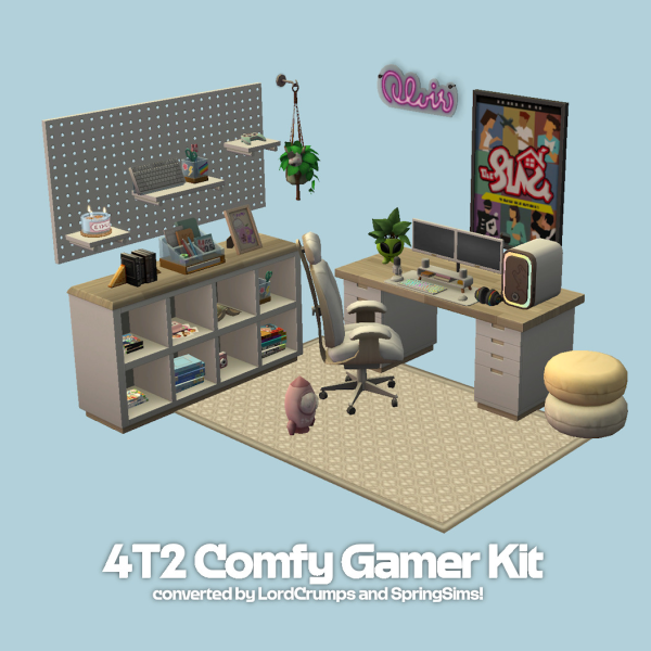 4T2 Comfy Gamer Kit Sul Sul by simsfinds - The Sims 2 Custom Content