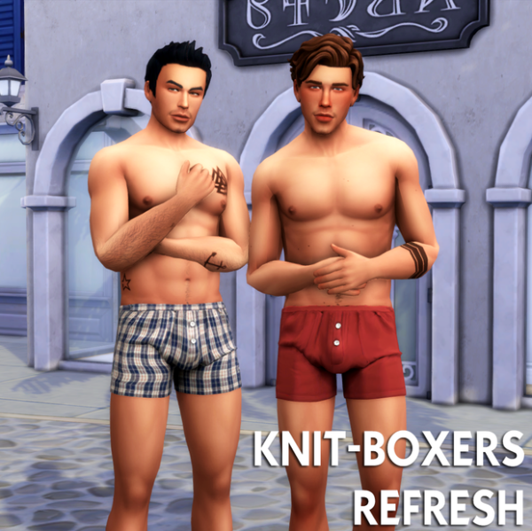 Maxis Match Knit Boxers Refresh by simsfinds - The Sims 4 Custom Content