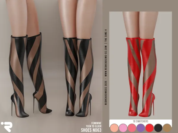 Alpha AF SHOES N063 by redheadsims - The Sims 4 Custom Content