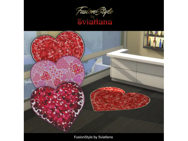 Alpha Valentine's Day rugs set - The Sims 4 Custom Content