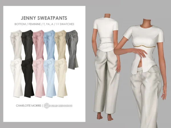 Maxis Match Jenny Sweatpants by Charlotte_Morris - The Sims 4 Custom Content