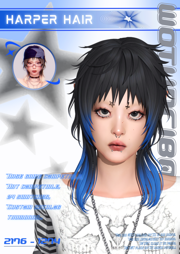 Maxis Match Harper Hair by simsfinds - The Sims 4 Custom Content