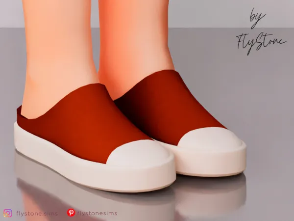 Maxis Match Child Leather Flats With Rubber Toe by FlyStone - The Sims 4 Custom Content