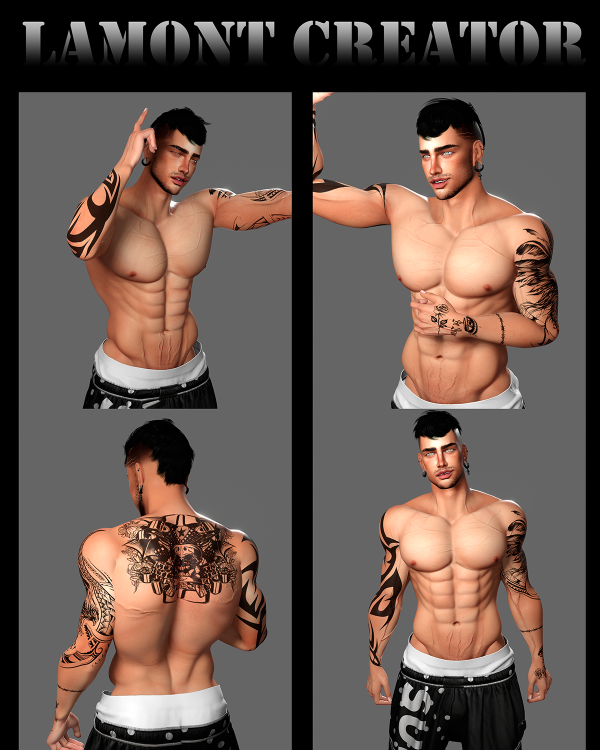 Mix dante tattoo by lamontcreatorr - The Sims 4 Custom Content