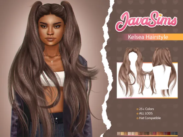 Alpha Kelsea (Hairstyle) by JavaSims - The Sims 4 Custom Content
