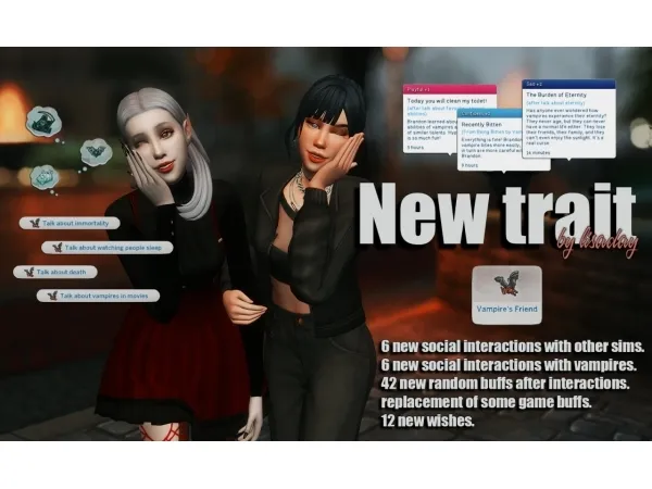 Sims 4 Maxis Match Rasgos y Habilidades CC: Vampire's Friend | A NEW CUSTOM TRAIT