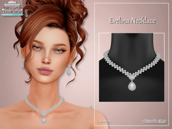 Alpha Evelina Necklace by WisteriaSims - The Sims 4 Custom Content