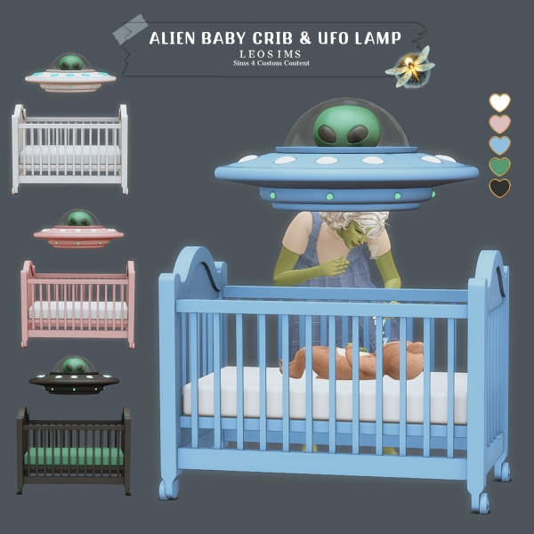 Mix Alien Baby Crib Ufo Lamp by leosims4cc - The Sims 4 Custom Content