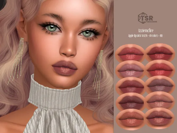 Alpha IMF Apple Lipstick N626 by IzzieMcFire - The Sims 4 Custom Content