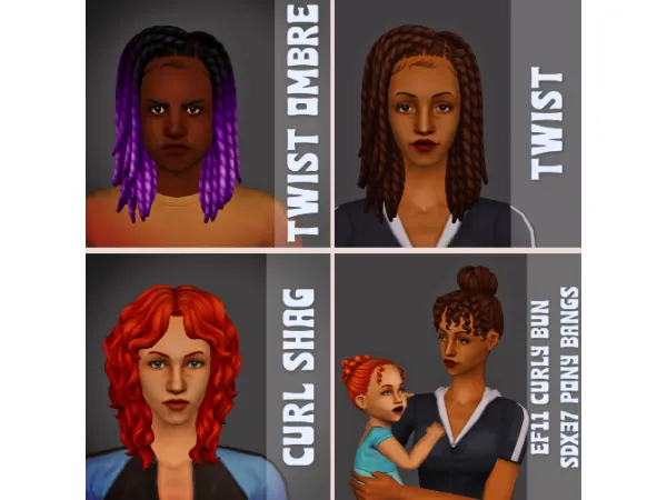 platinumaspiration Dump Hair - The Sims 2 Custom Content