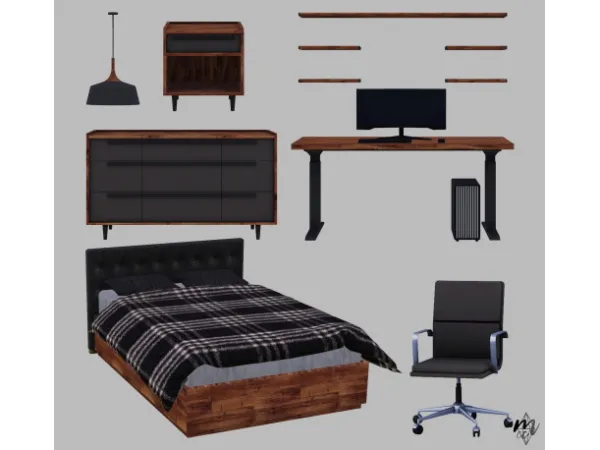 Lapanemona Sophisticated Gamer Bedroom Part 2 by martassimsbookcc - The Sims 3 Custom Content