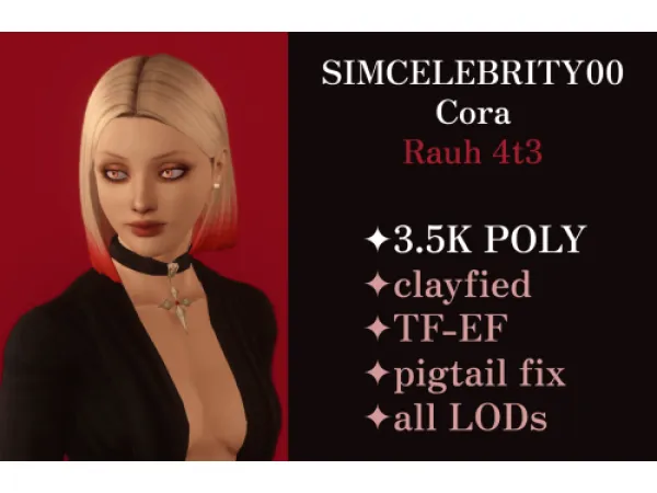 Simcelebrity00s Cora hairstyle hairstyle converted for rauh by s3 - The Sims 3 Custom Content