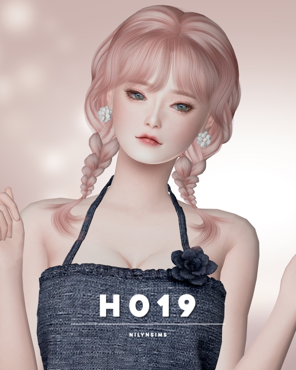 Alpha NILYN HAIR H019 by nilynsims - The Sims 4 Custom Content
