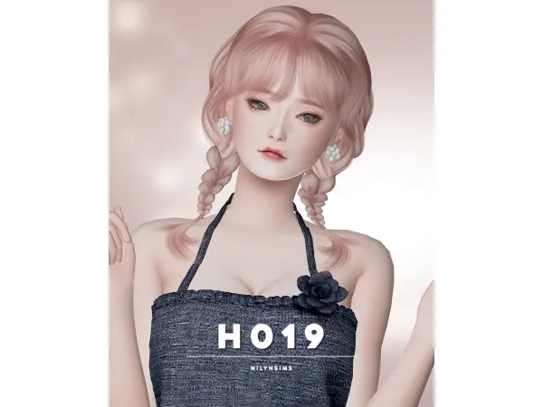 Alpha NILYN HAIR H019 - The Sims 4 Custom Content