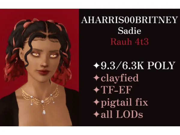 Aharris00britneys Sadie hairstyle converted rauh by ts3 - The Sims 3 Custom Content