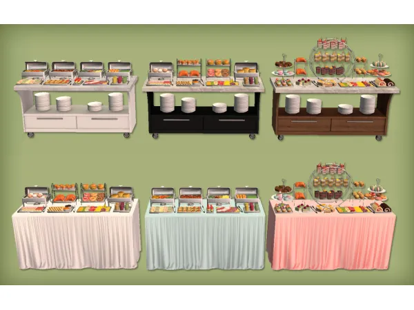 Open Buffet Tables Functional by jacky93sims - The Sims 2 Custom Content