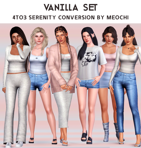 4t3 Serenity Vanilla Set conversion by simsfinds - The Sims 3 Custom Content
