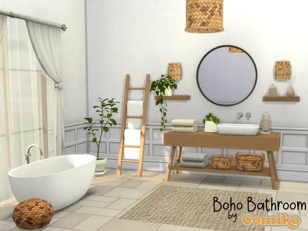 Maxis Match Boho Bathroom - The Sims 4 Custom Content